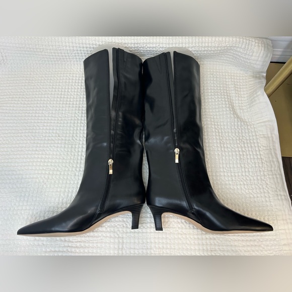 NORDSTORM RACK - Black Dauphine Kitten Heel Knee High Boot Size 6 - Picture 6 of 11
